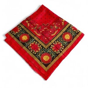 Vintage sophisticated metallic square knit scarf 1960s 70s